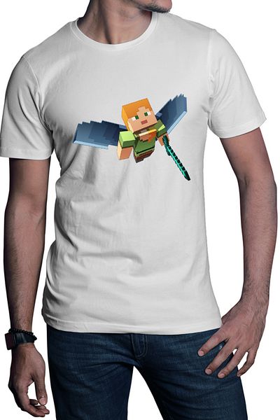 OEM Men's Minecraft Elytra Nether End Fly Dragon End Game T-shirt