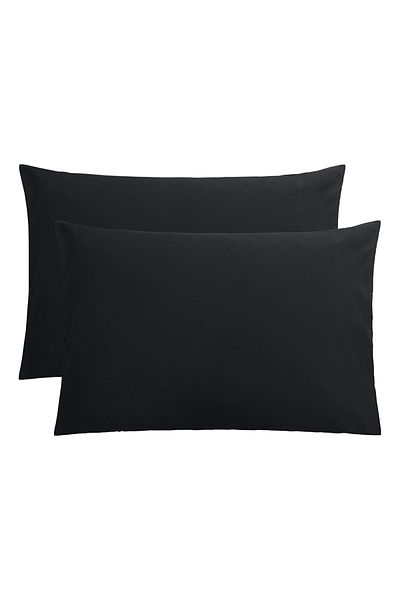 Five Store Set 2 huse perna din bumbac ranforce 100%, densitate 120 g/mp, Negru, 50/70cm
