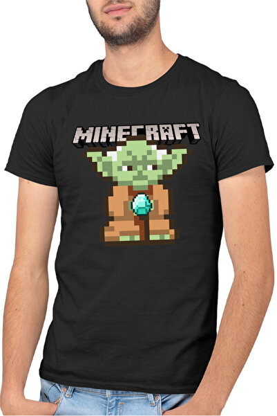 OEM Ανδρικό T-shirt Baby Yoda Minecraft Pixel Art Cute