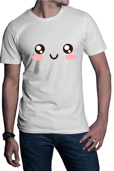 OEM Men's T-shirt Roblox Anime Smiley Face Cute