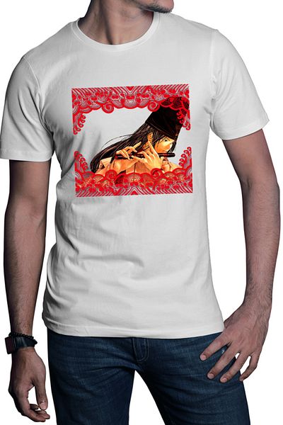 OEM Men's T-shirt Hikaru no Go Fujiwara no Sai Traditional Japanese Flute