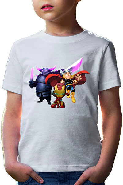 OEM Tricou copii Clash of Clans Massive Tank HP Thor Iron Man Super Power