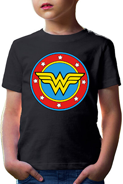OEM Tricou copii Wonder Woman Logo Symbol Stars Flag Round Marvel DC