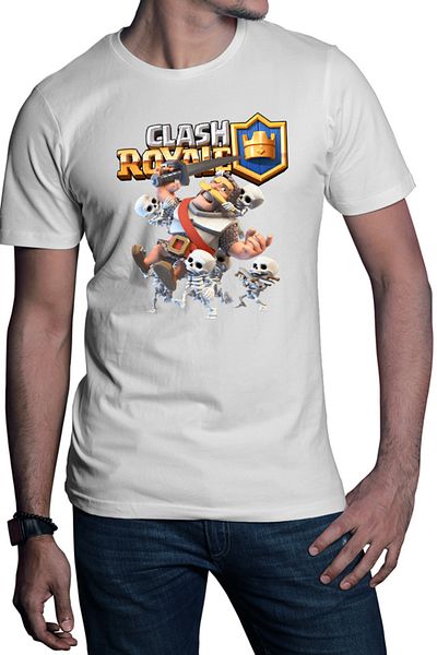 OEM Men's T-shirt Clash Royale Skeleton Full Team Aggressive Plan Game