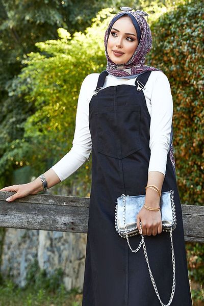 EBRUTESETTÜR Rochie Salopet Hijab cu detaliu buzunar frontal