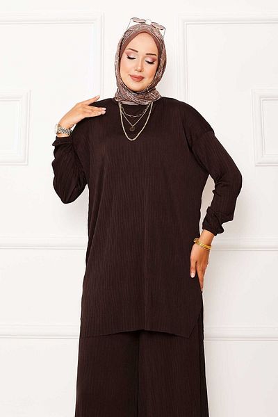 EBRUTESETTÜR Kraş Pattern Sandy Double Set