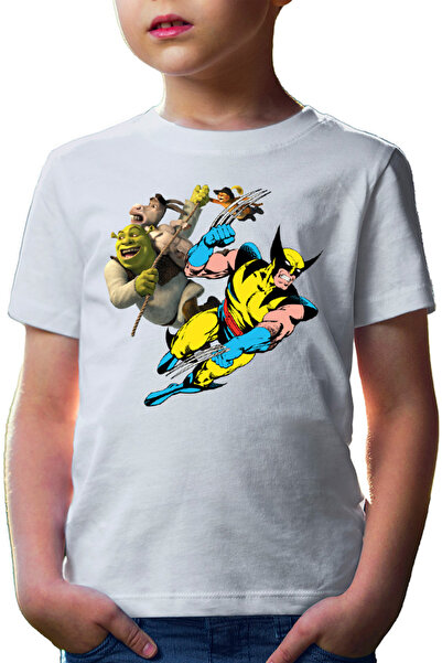 OEM Tricou copii Wolverine Shrek Rope Marvel DC