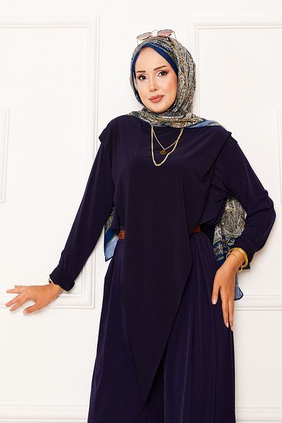 EBRUTESETTÜR Sandy Double Suit with Asymmetrical Detail on the Front