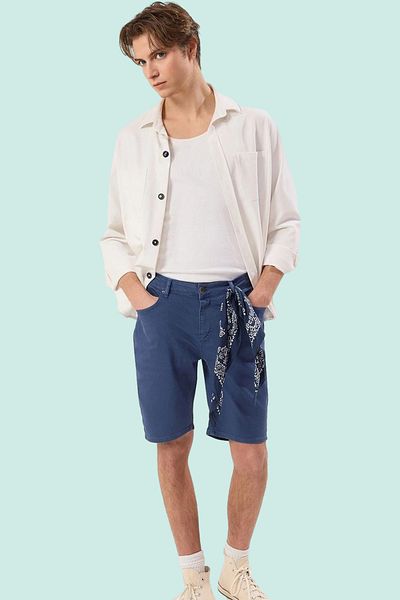 PayBuy Men's Denim Jeans Shorts Slim Fit Regular Waist 5 Pockets Casual Daily Use Summer Essential
