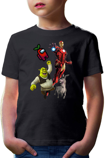 OEM Tricou copii Ironman Shrek Among Us Flying Space