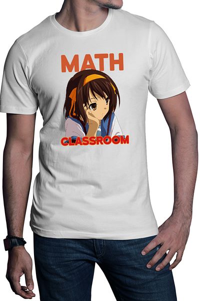 OEM Men's T-shirt Haruhi Suzumiya Math Classroom Anime Comedy Highschool