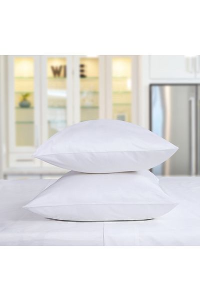 Five Store Set of 2 pillowcases made of 100% mercerized cotton, density 120 g/sqm, White, 70/70cm