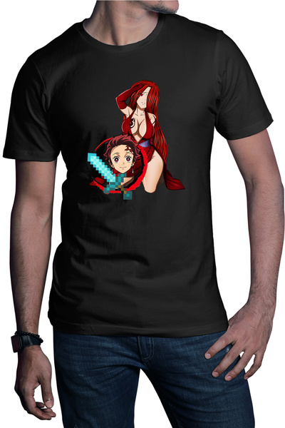 OEM Tricou barbati Fairy Tail Demon Slayer Erza Tanjirou Minecraft