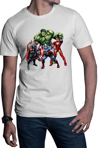 OEM Men's T-shirt Thor Hulk Ironman Captain America Cool Pose Animation