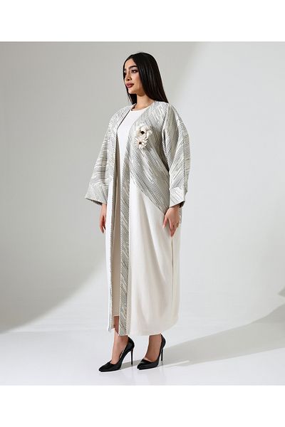 Fi'l Arz Fashion Rose Long Linen Abaya