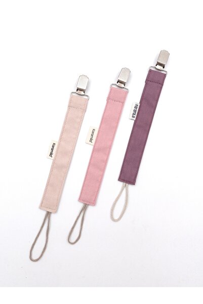 KARAMİLA 3’lü Set Bebek Emzik Askısı - Emzik Zinciri - Emzik Tutacağı PEMBE T...