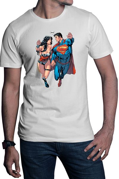 OEM Men's T-shirt Wonder Woman Superman Lovers Superpowers American Heroes