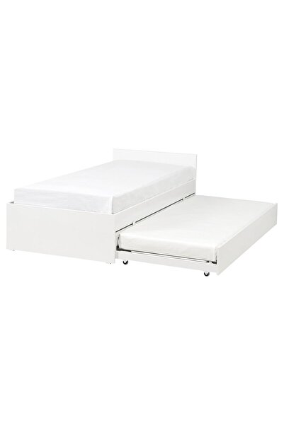 IKEA tek kişilik karyola, beyaz, 90x200 cm, 2 çekmeceli yatak ve nevresim seti ayrı satılır.