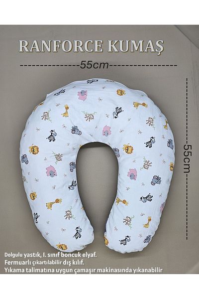 vieso Double Sided Breastfeeding Pillow / Baby Support Cushion, Pregnancy Pillow, Cotton Fabric