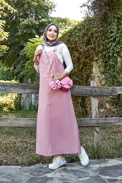 EBRUTESETTÜR Hijab Salopet Dress with Front Pocket Detail