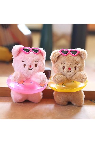 Fivy Sea Ring Plush Teddy Bear Keychain 1 Piece