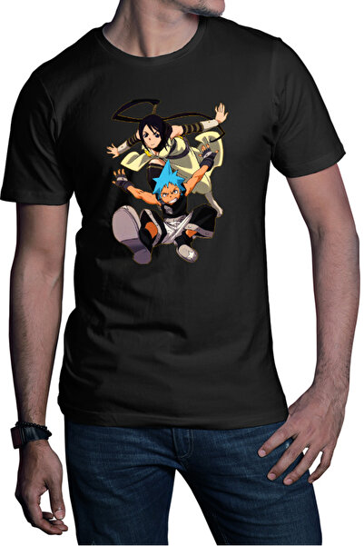 OEM Ανδρικό T-shirt Soul Eater Black Star Tsubaki Partner Supernatural Anime