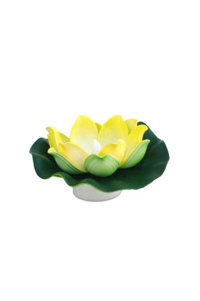 OEM Lumânare din plastic cu LED și baterie, nufăr, 10 cm, galbenă