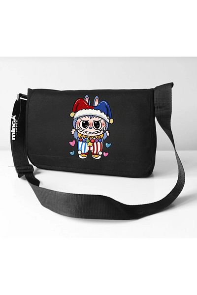 Minga London Geantă Messenger Costum de Clovn Labubu Negru -Minga London