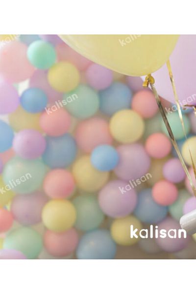 Çemrek Süs Parti Kalisan Macaron Balloon Mixed Color 100 Pack 12 Inch Soft Color