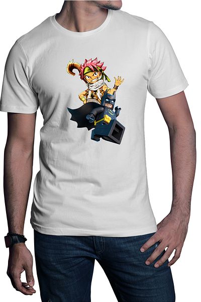 OEM Men's T-shirt Fairy Tail Batman Anime Manga