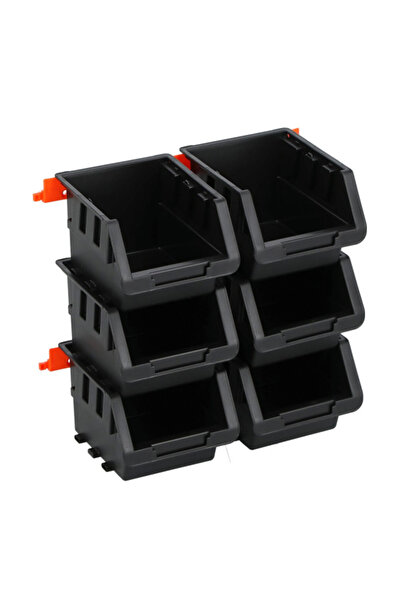 Tactix 6-Piece Wall Mountable Durable Plastic Storage Bin Set