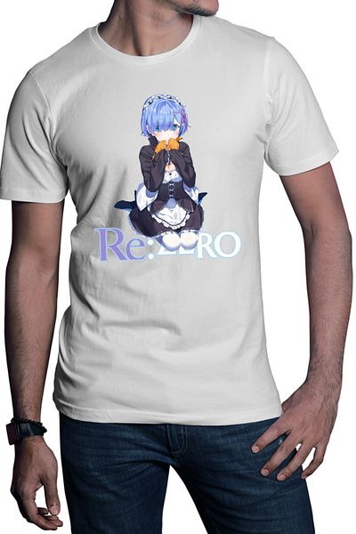 OEM Men's T-shirt Re Zero REM Subaru Anime Psychological Tappei Nagatsuki