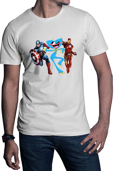 OEM Tricou barbati Huggy Wuggy Captain America Ironman Funny Team Scary