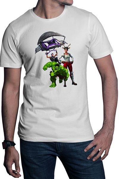 OEM Hulk Fortnite Jump Parachute America Captain Men's T-Shirt