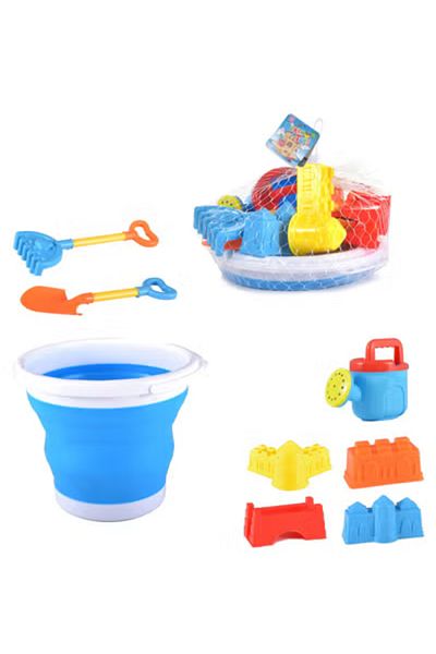 Fun Moment Kids Sand Beach Toy Set with Bucket and Sand Molds - 8 Pieces