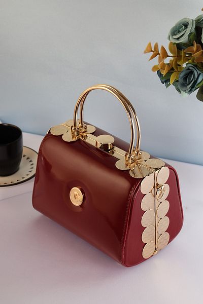 weem bag Elysara Eb0170 |   Stylish Portfolio Bag with Patent Leather Double Metal Handles
