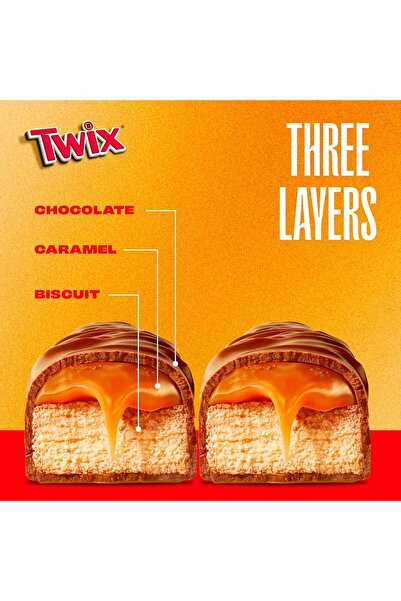 Twix Twix Crunchy Chocolate Bar Topped with Caramel, 40 x 25g Carton