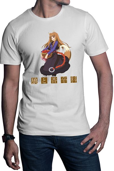 OEM Men's T-shirt Spice And Wolf Holo Apple Fantasy Otaku Cosplay