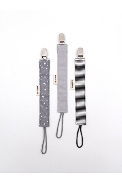 KARAMİLA 3’lü Set Bebek Emzik Askısı - Emzik Zinciri - Emzik Tutacağı