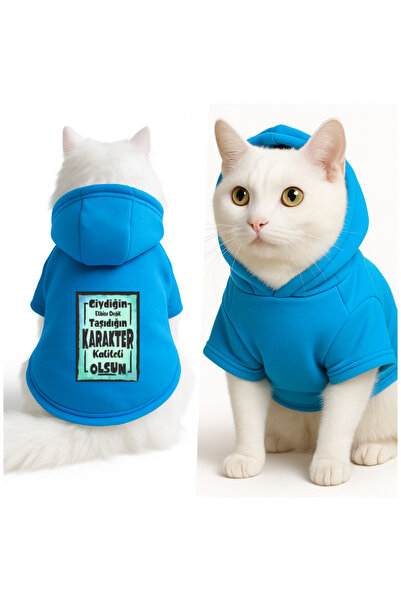 Buddy Store سويت شيرت بقلنسوة باللون الأزرق مطبوع عليه شخصية مقاس XL