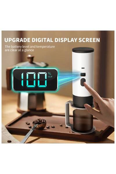 TERRION Portable Electric Coffee Bean Grinder USB-C Rechargeable,Adjustable Ceramic Mill for Travel Home Use