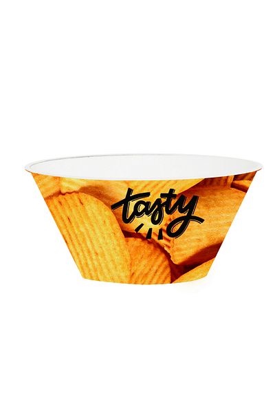 Herevin 750ml Yellow Chips Printed Snack Bowl – BPA-Free Polypropylene (PP) Lightweight Serving Bowl