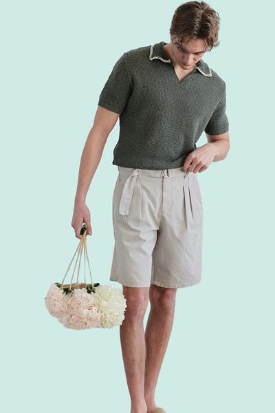 PayBuy Men's Gabardine Belt Detailed Oversize Shorts Cotton Summer Indispensable Daily Use
