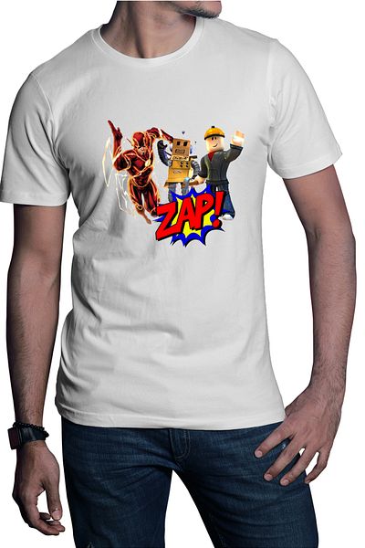 OEM Men's T-shirt The Flash Roblox Studio Platforms Drawings