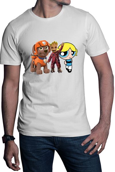 OEM Men's T-shirt Baby Groot Bubble Paw Patrol Dog Blonde PowerPuff