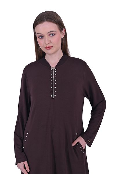 Invee Stoned Dress Brown