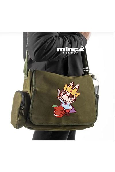 Minga London Khaki King Labubu Messenger Bag -Minga London
