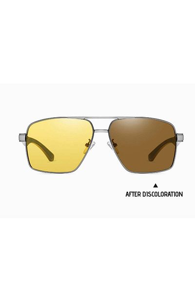 SKYDDAR INNOVATION Men's sunglasses, Aviator, Polarized, Skyddar LM001, Yellow; gray
