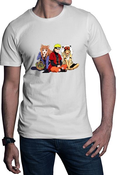 OEM Men's T-shirt Spice And Wolf Holo Naruto Anime Eater
