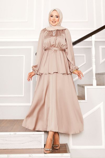 EBRUTESETTÜR Double Hijab Suit with Satin Skirt